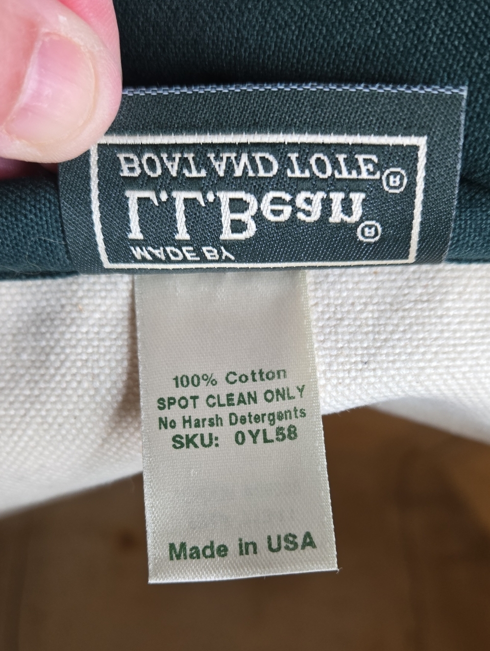 L.L. Bean Vintage Boat And Tote Canvas Bag Medium With Zipper - Picture 7 of 10